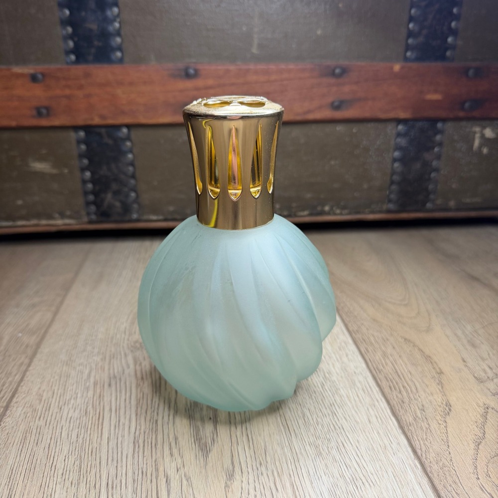 Lampe Berger Paris Frosted Seafoam Green Swirl Glass Fragrance Lamp Made France